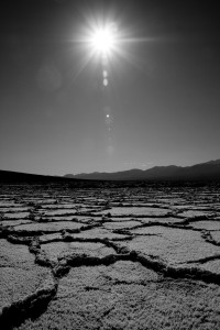 Crystalised dry salt lake bed in California Crystalised dry salt lake bed in California