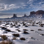 Monument valley winter wonderland
