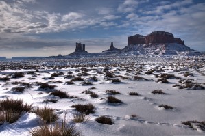 Monument valley winter wonderland