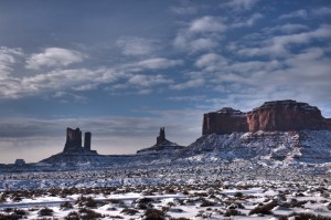 Monument valley winter wonderland