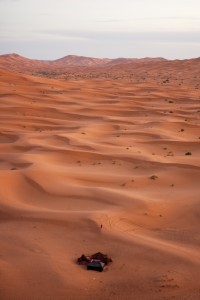 Aerial shot of the sahara desert